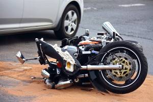 the motorbike accident on the city street