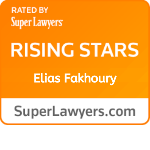Super Lawyers badge- Elias Fakhoury Selected to Rising Stars in Personal Injury Case Defense